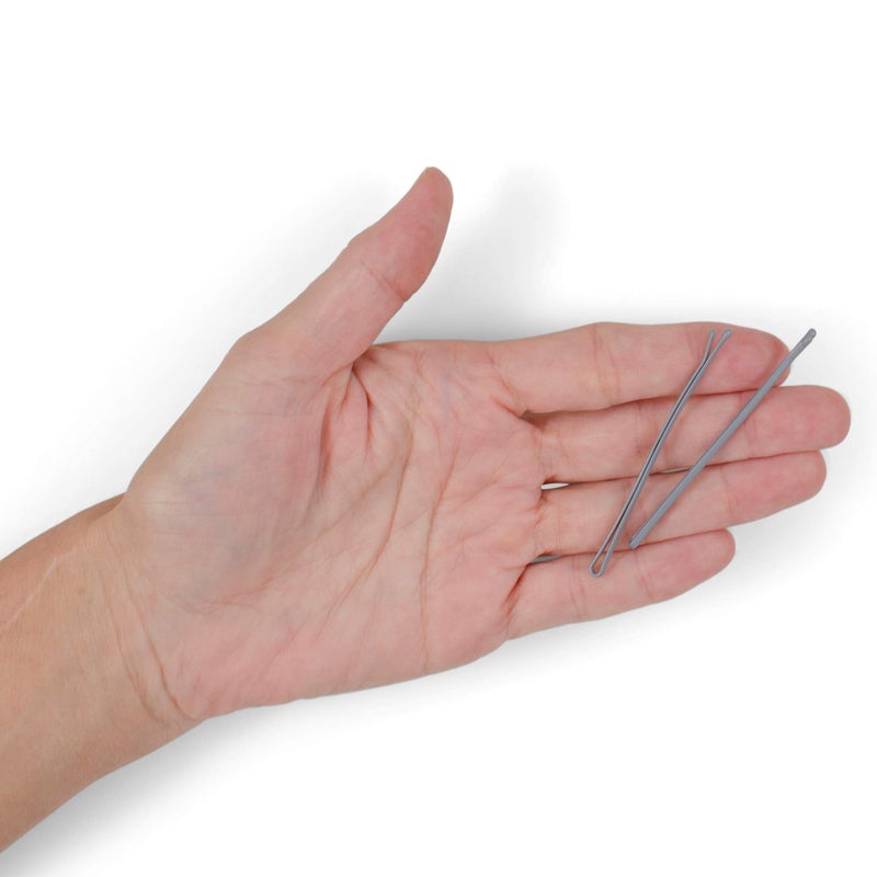Heliums Large Bobby Pins - Gray - 2.5 Inch Extra Long Straight Hair Pins, Enamel Coated - 24 Count - Image 4